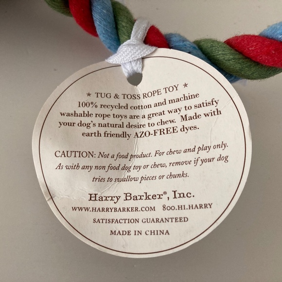 Harry Barker Dog Toys/Black Stuffed Dog/Rope Toy/Hemp Bone/ALL NEW/NEVER USED! - Picture 5 of 7